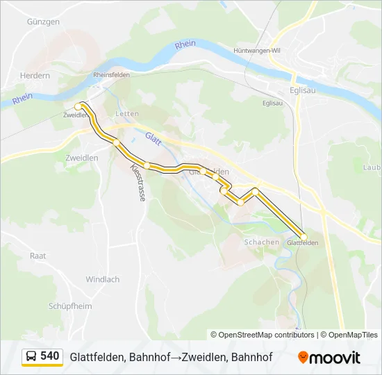 540 Bus Line Map