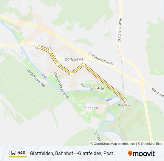 Plan de la ligne 540 de bus