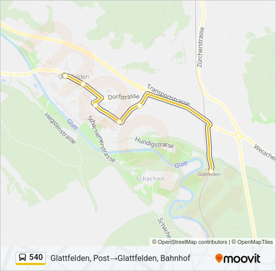 540 Bus Line Map