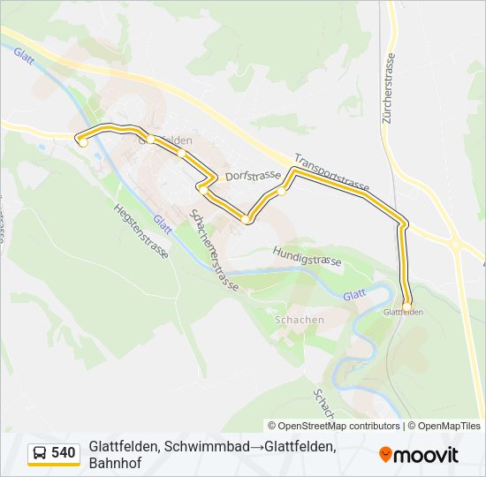 540 Bus Line Map