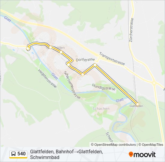 540 Bus Line Map