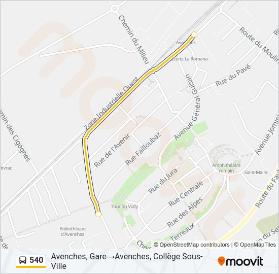 540 Bus Line Map