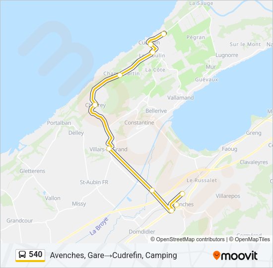 540 Bus Line Map