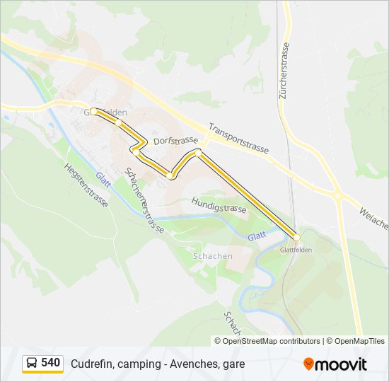 540 bus Line Map