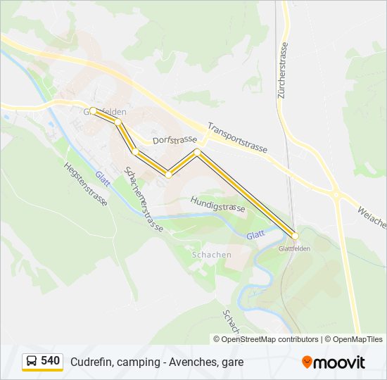 Plan de la ligne 540 de bus