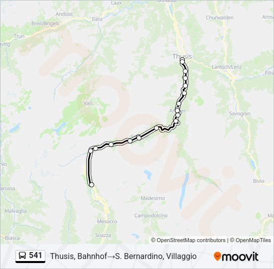 541 Bus Line Map