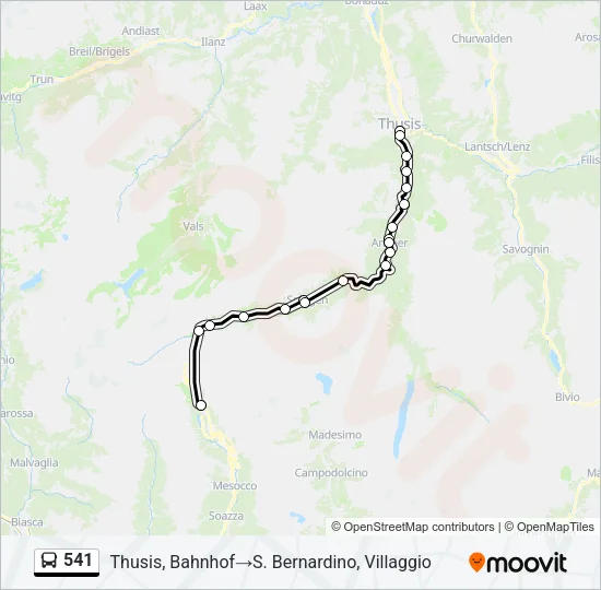 541 Bus Line Map