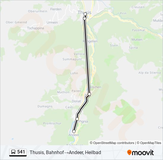 541 bus Line Map