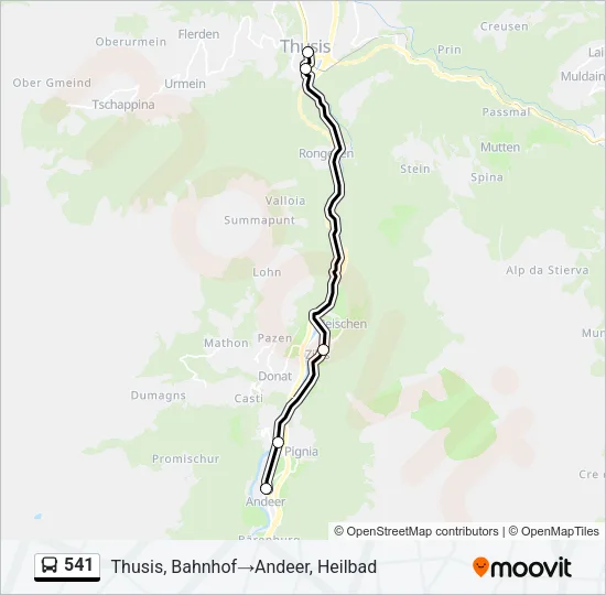 541 Bus Line Map