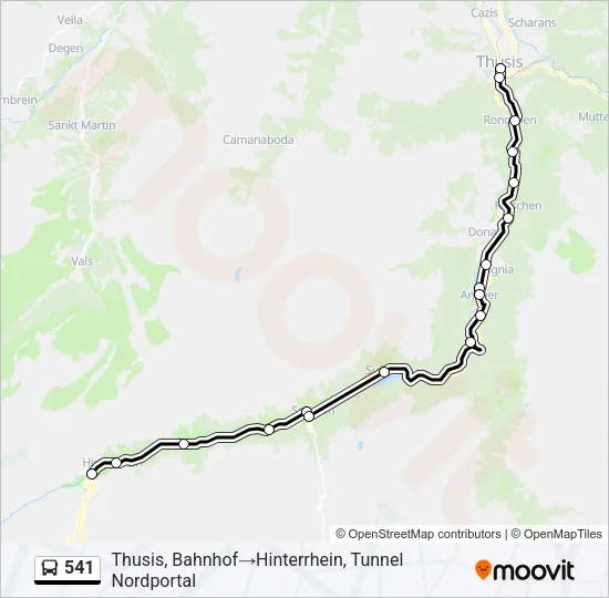 541 Bus Line Map