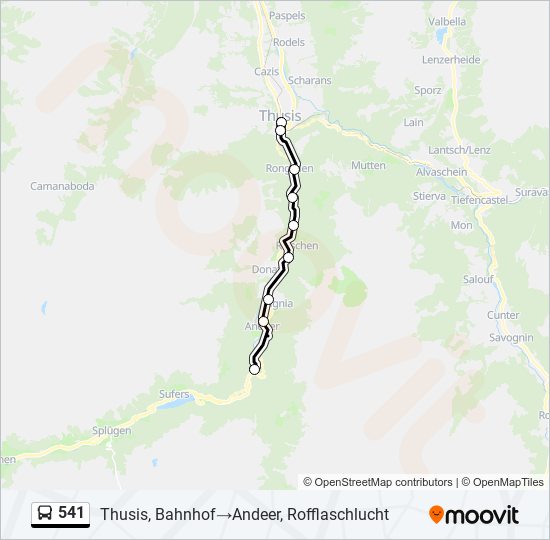 541 bus Line Map