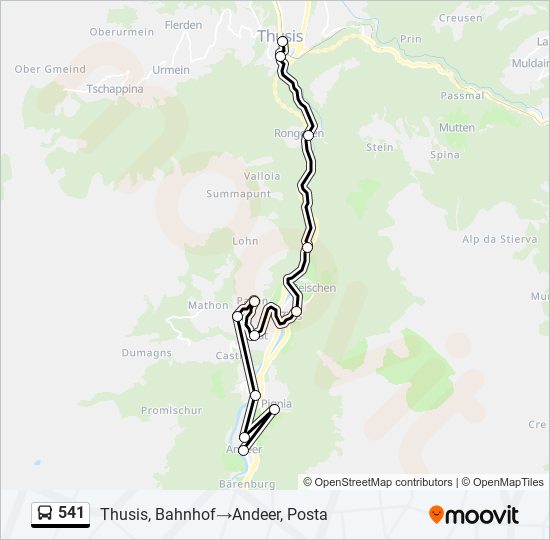 541 bus Line Map