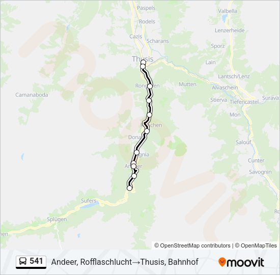 541 Bus Line Map