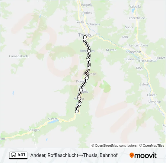 541 Bus Line Map