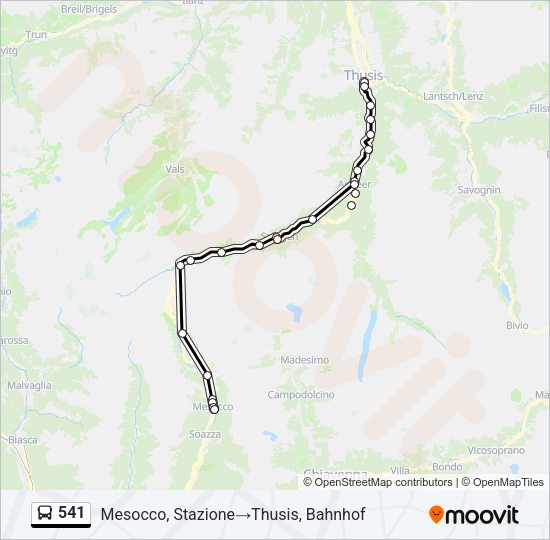 541 Bus Line Map
