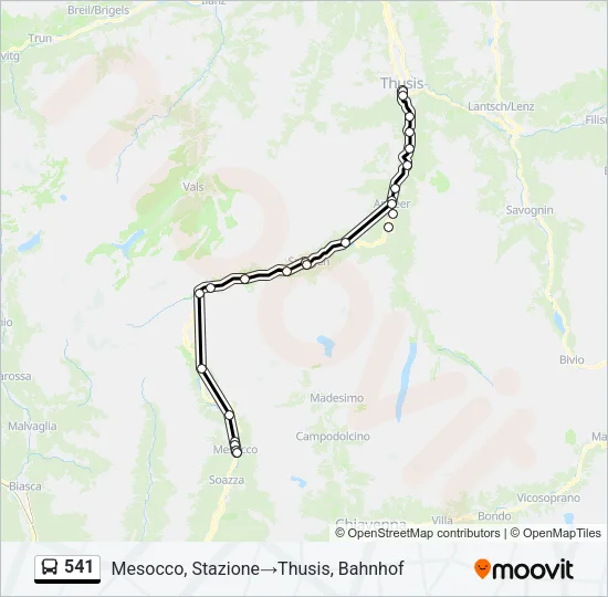 541 Bus Line Map