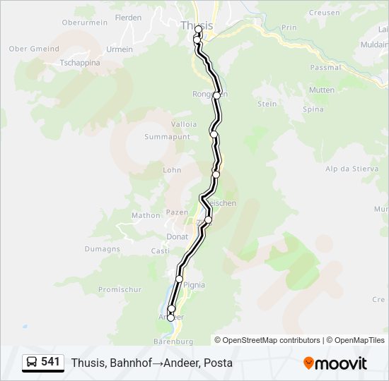 541 Bus Line Map