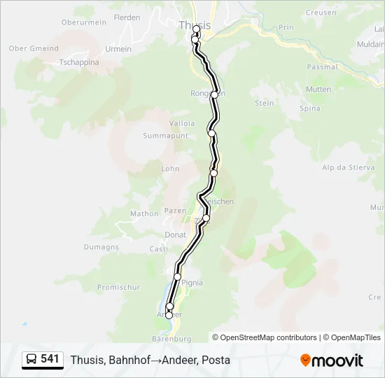 541 Bus Line Map