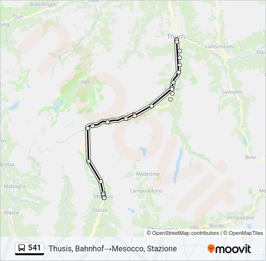 541 Bus Line Map