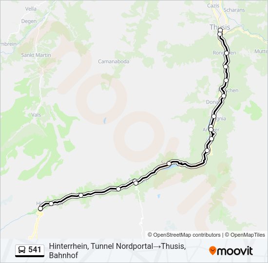 541 Bus Line Map