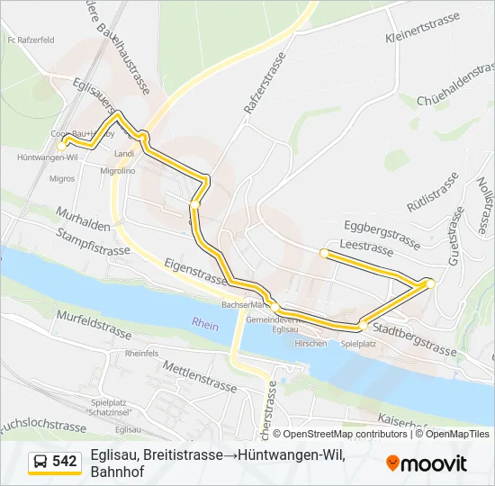 542 Bus Line Map