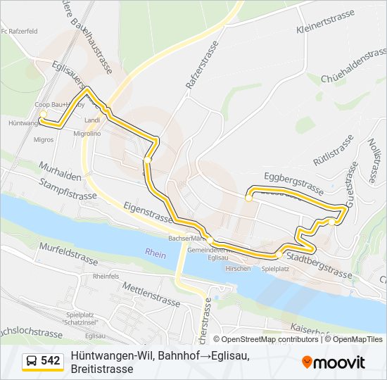 542 Bus Line Map