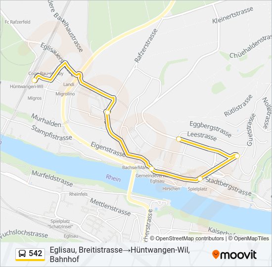 542 Bus Line Map