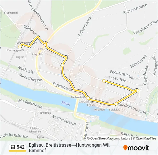 542 Bus Line Map