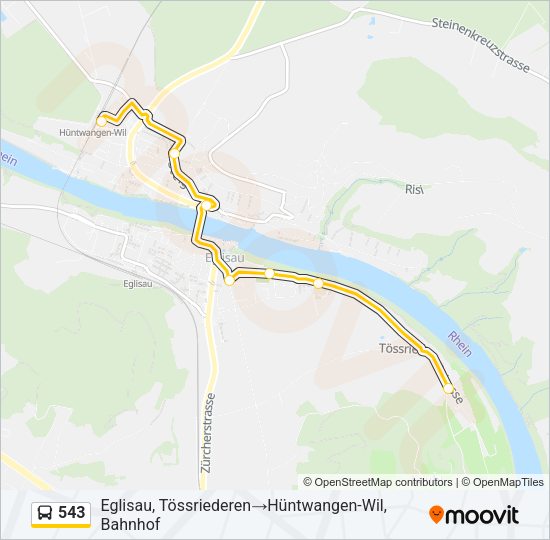 543 Bus Line Map