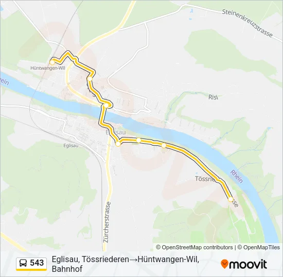 Buslinie 543 Karte