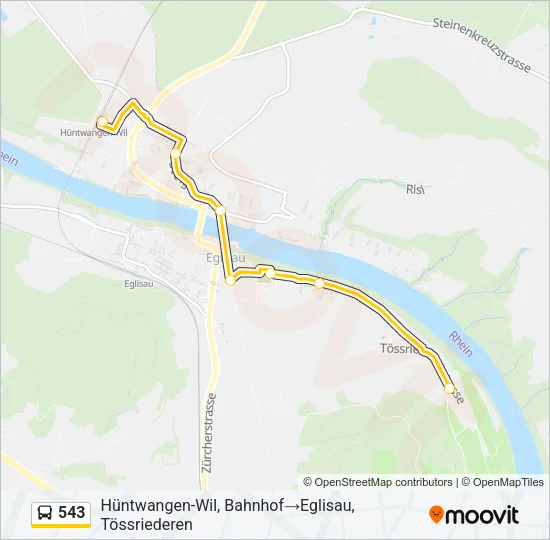 543 Bus Line Map
