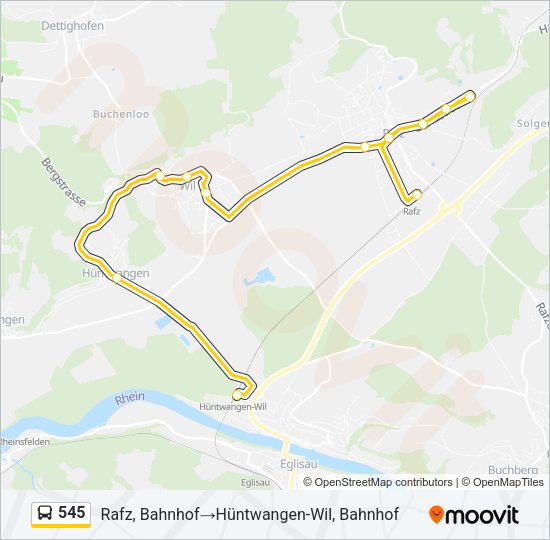 545 Bus Line Map