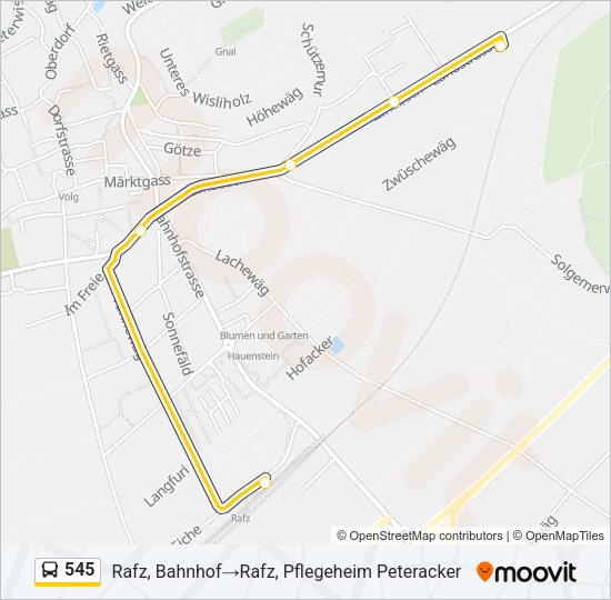545 Bus Line Map