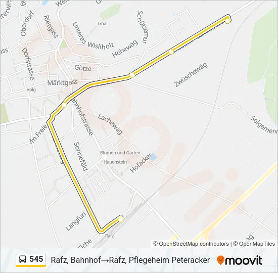 545 Bus Line Map