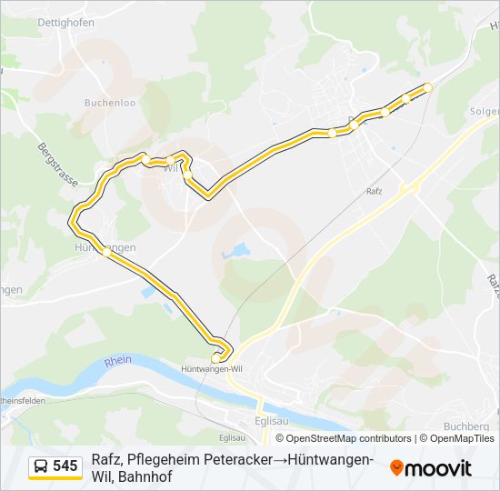 545 Bus Line Map