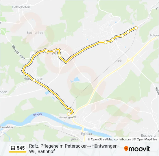 545 Bus Line Map