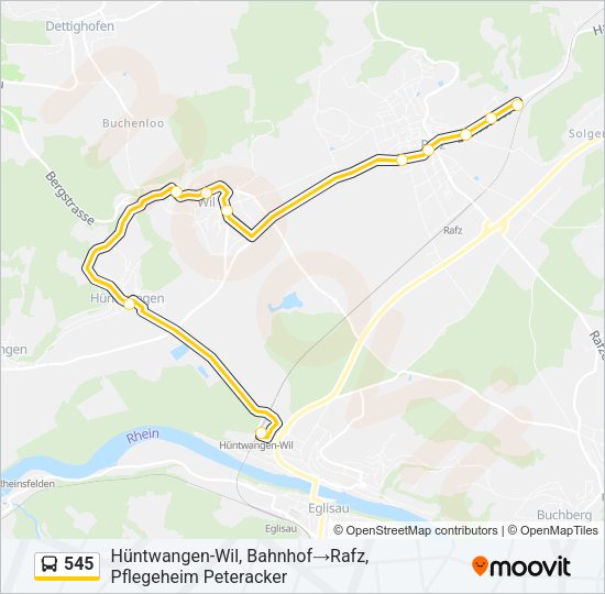 545 Bus Line Map