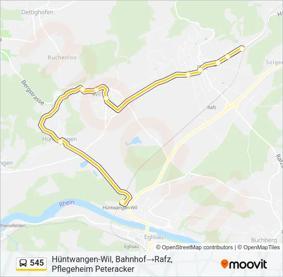 545 Bus Line Map