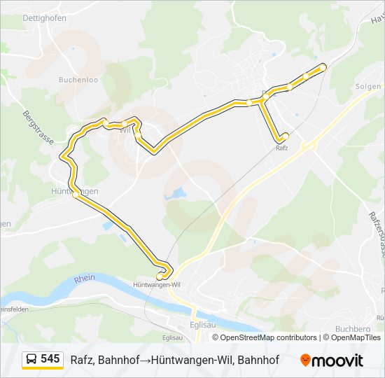 545 Bus Line Map