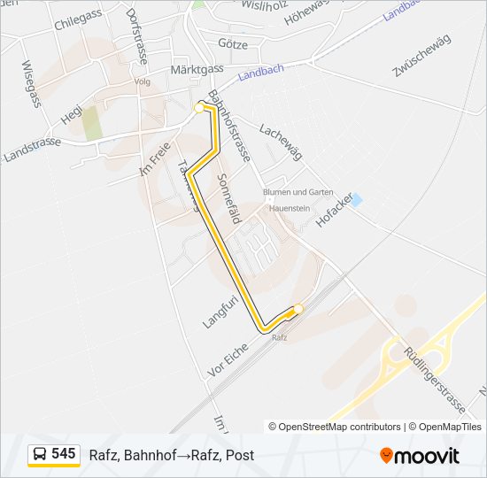 545 Bus Line Map