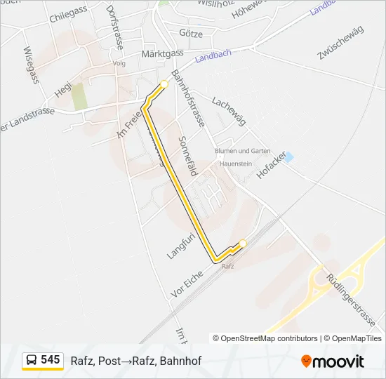 545 Bus Line Map