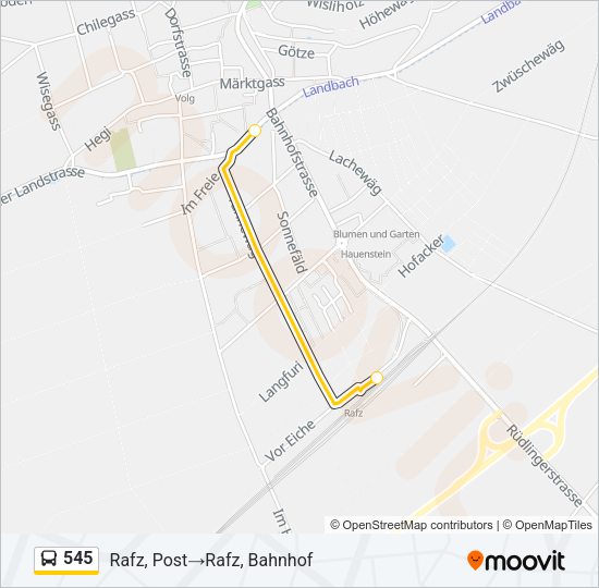 545 Bus Line Map