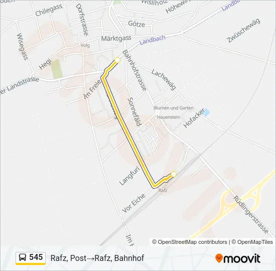 545 Bus Line Map
