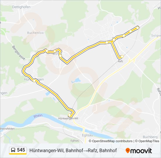 545 Bus Line Map