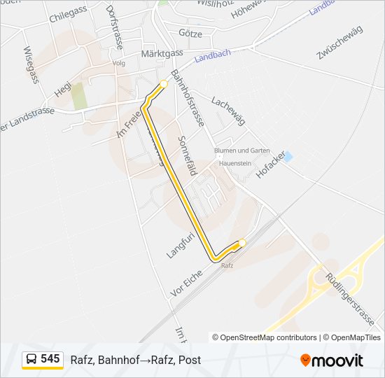 545 Bus Line Map