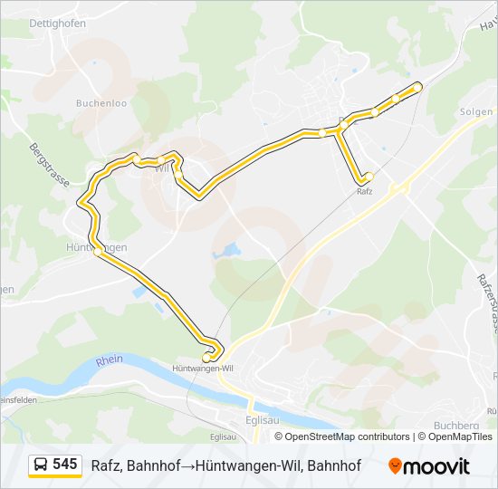 545 Bus Line Map