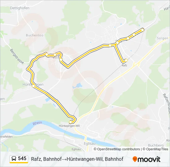 545 Bus Line Map