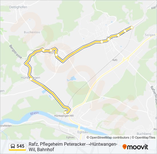 545 Bus Line Map