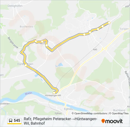 545 Bus Line Map