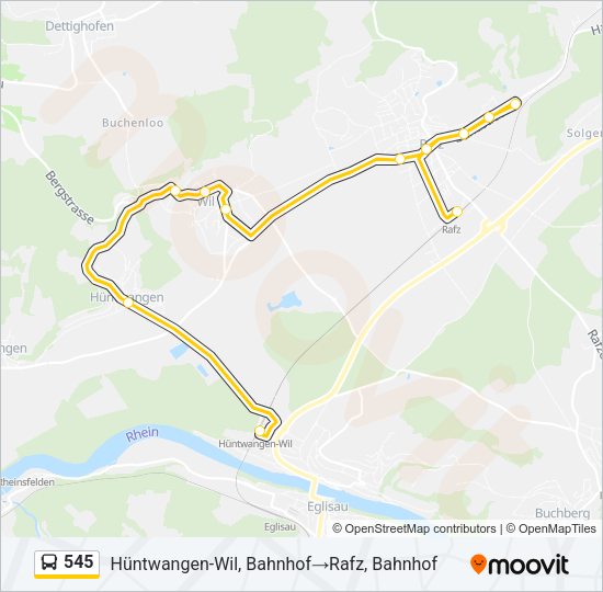 545 Bus Line Map